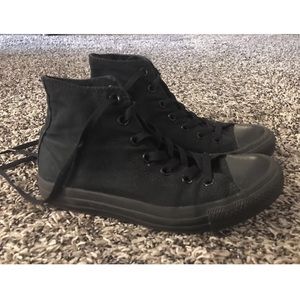 High top Converse black, women's size 8, pre-owned